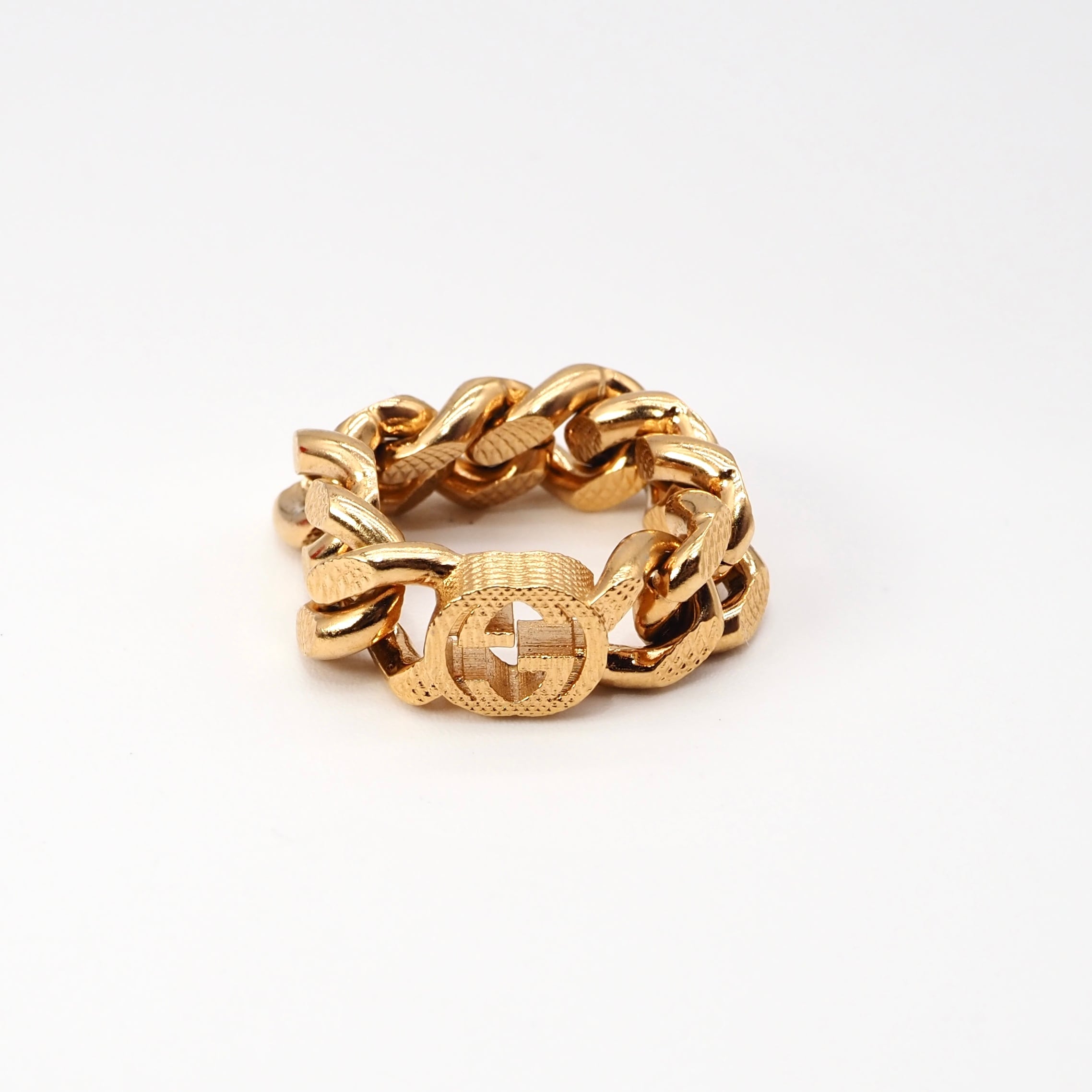 GUCCI 約16号 インターロッキングG チェーンリング ゴールド グッチ