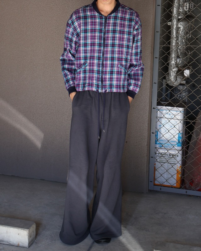 short length check blouson