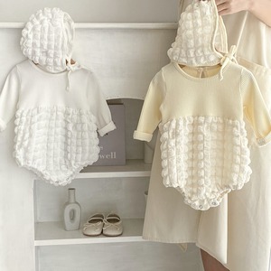 【秋作】帽子付ポコポコロンパース 全2色