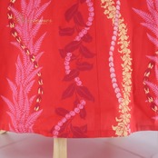 フラダンス 衣装 ワンピース ドレス レッド系 パフスリーブ レイ柄 シンプル かわいい 華やか 鮮やか 明るい おしゃれ 赤 黄 ハワイアン アロハ ハワイアンプリント フラ ダンス レッスン 練習 イエロー系 フラ衣装 レディース