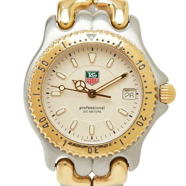 タグホイヤー プロフェッショナル セル 腕時計 WG1221-K0 クオーツ ベージュ文字盤 ステンレススチール メンズ TAG HEUER 【中古】