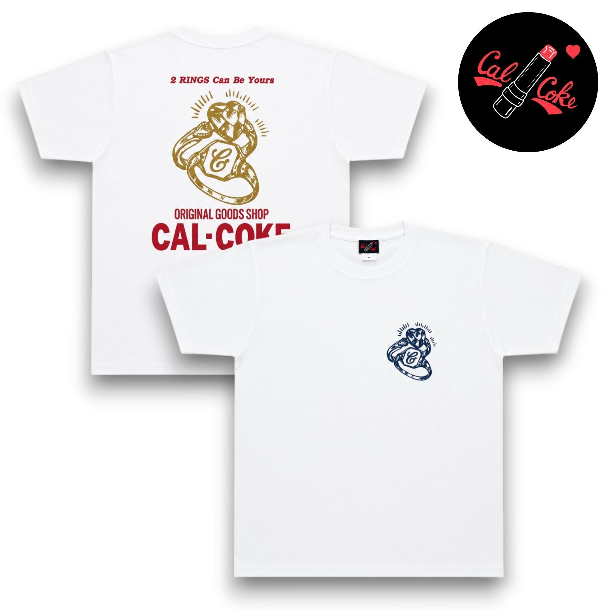 Tシャツ 2RING ホワイト CAL-COKE ロカビリーファッション ブランド