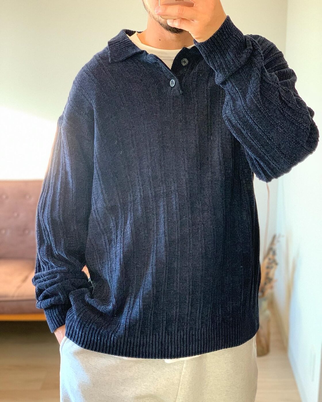 うねうねが可愛い90sの長袖ポロ☺️ KNIGHTS BRIDGE size/XL | PAY ID