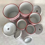ホーローキャニスター 赤ライン5個セット ベルギー製