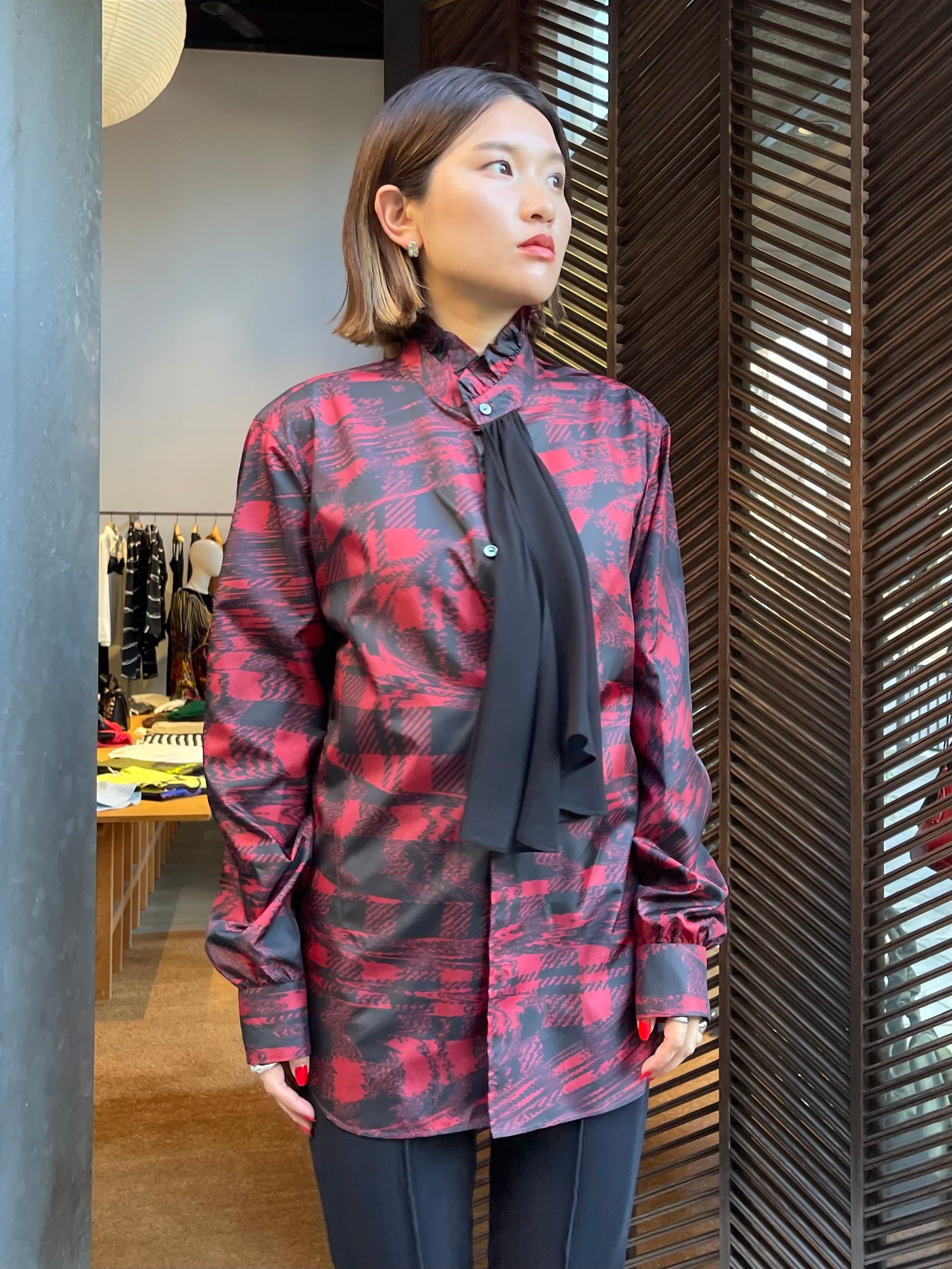 23AW】MASU エムエーエスユー / MARBLE PLAID ROMANCE SHIRT | TRENT ...