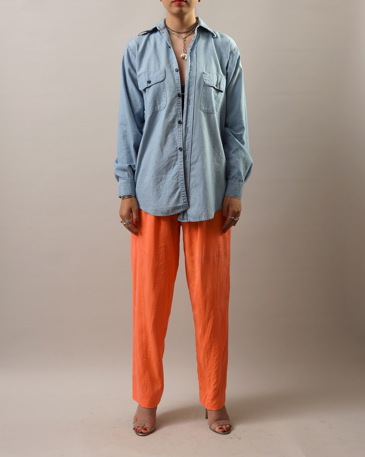 1970-80's C.R.Anthony Co. BUCKHIDE / Hand Embroidery Shirt