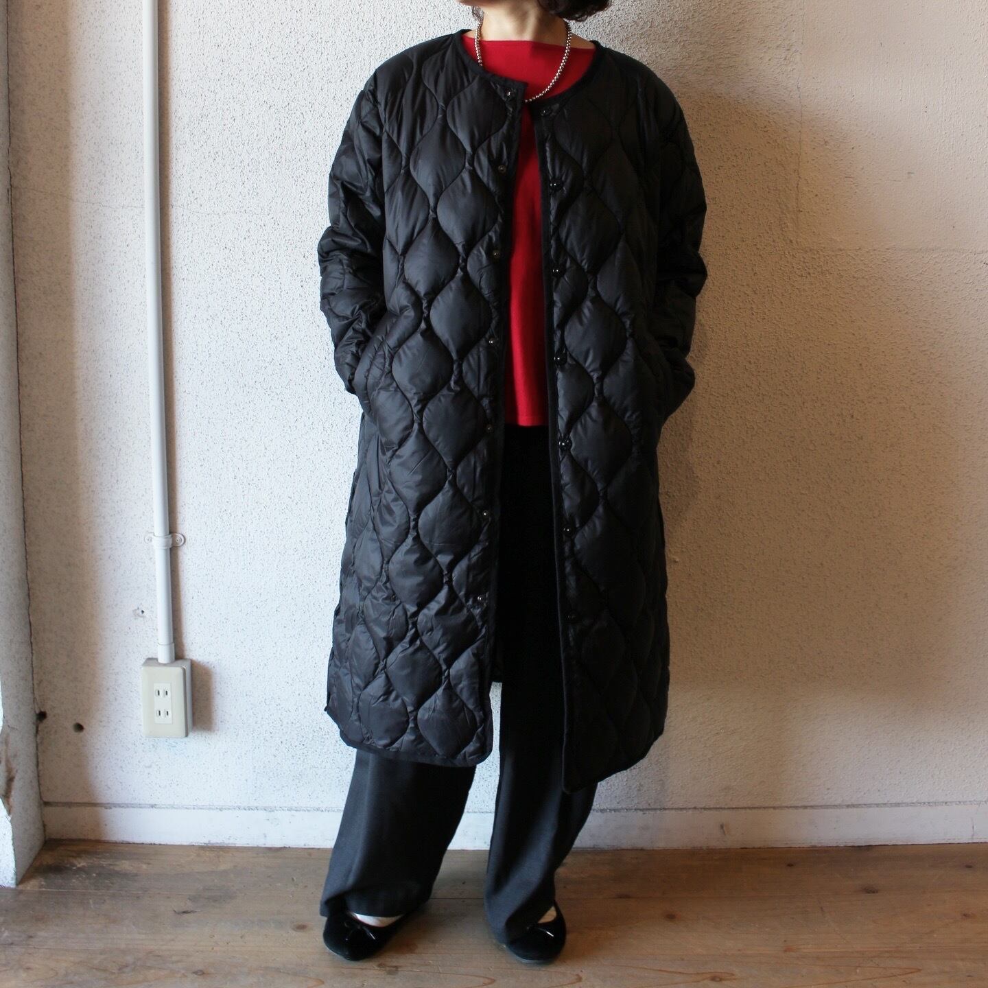 ✦SACLA✦Radyダウンコート、ファーティペット、花びらタンクトップ セール】ファー付きハートスタッズロングダウンコート（ダウン