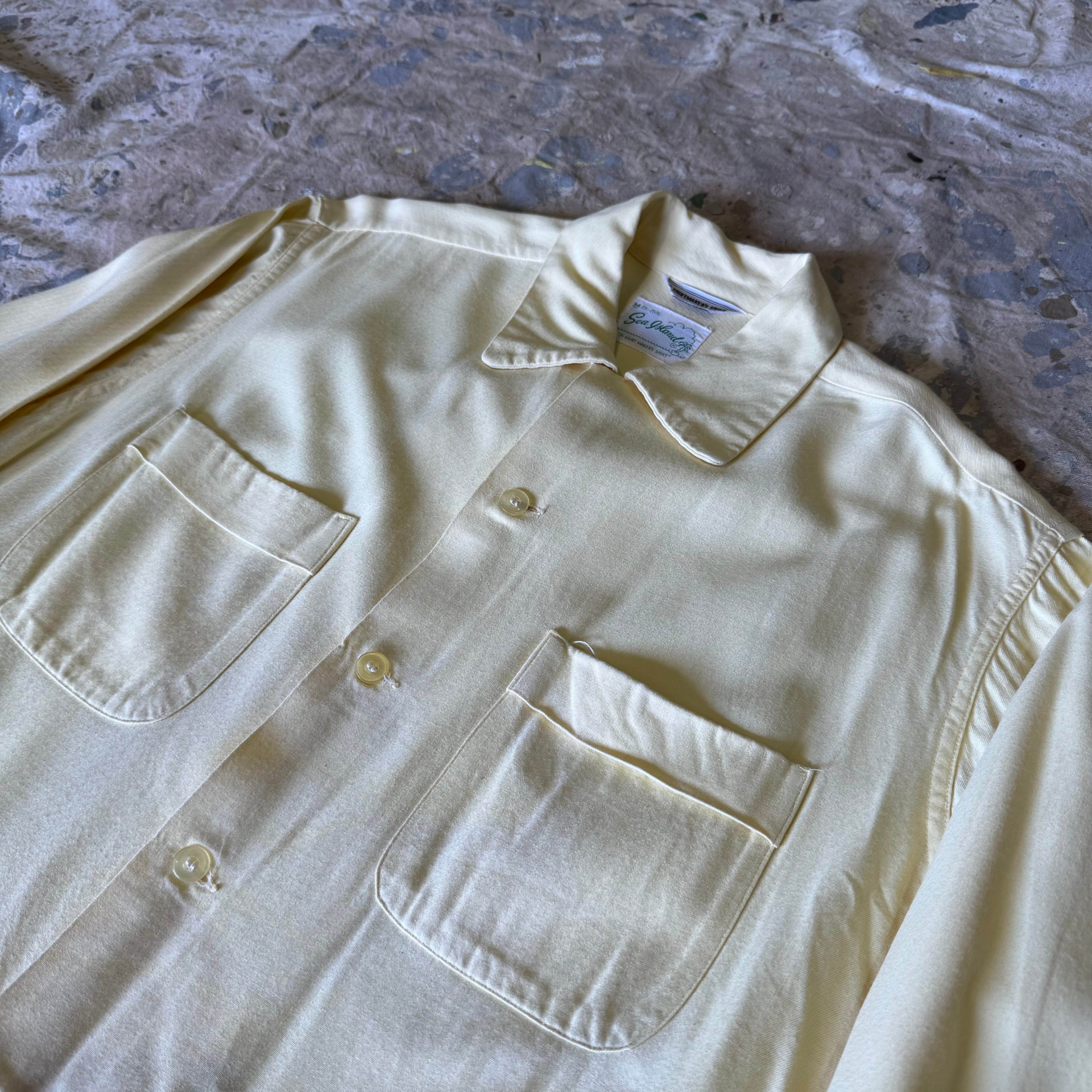 50s Sea Island レーヨンシャツ 解禁 イエロー M | 古着屋 savvy