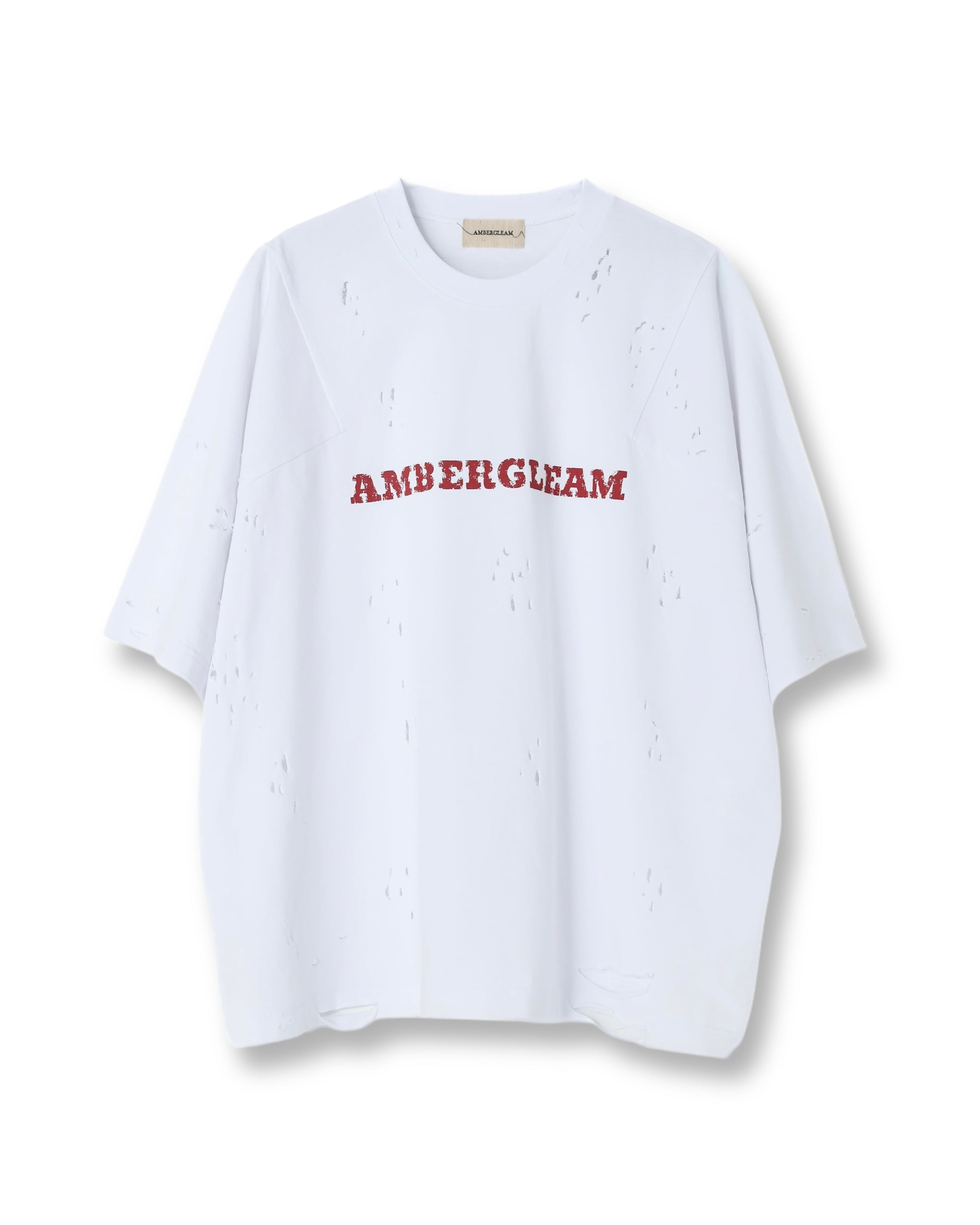 Damage LOGO T-Shirts| White | AMBERGLEAM
