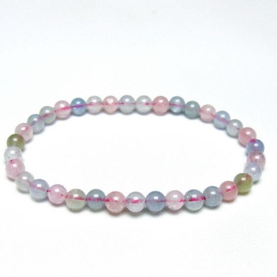 ミックスカラーベリル ブレスレット 5mm 一点物 メール便可 [M便 1/10] 111-48776