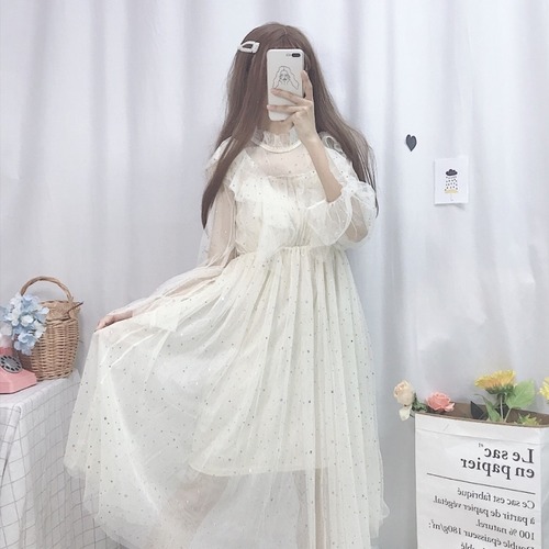 ✞ きれいめ☆スパンコールメッシュロングスカート スウィート ✞ゴスロリ SM ミリ 甘ロリ クラロリ 和ロリ エレガント 黒ロリ 姫ロリ 華ロリ BB-BB8417055