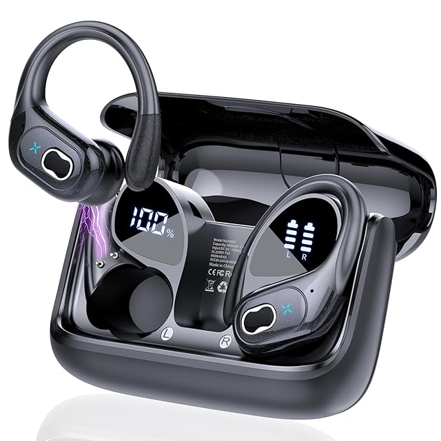 mwmDOTS ワイヤレスイヤホン・ブラック【新品未使用】イヤーフック付き イヤホン bluetooth ワイヤレスイヤホン Bluetooth5.4 瞬時接続 Hi-Fi