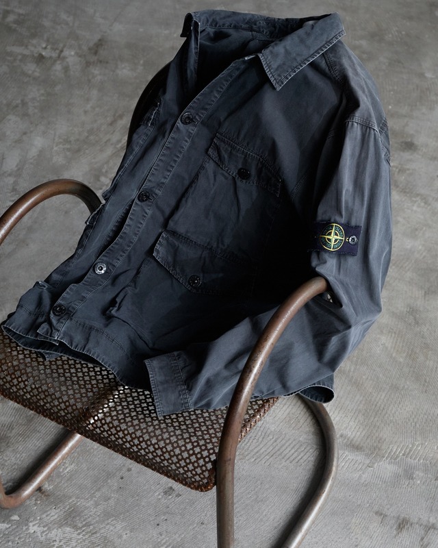 “STONE ISLAND” 4-pocket military jacket / sun-faded black / Made in ITALY