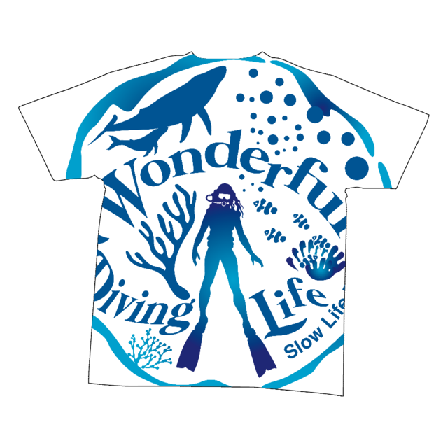 Wonderful Diving Life Tシャツ Sサイズ（バック全面プリント）