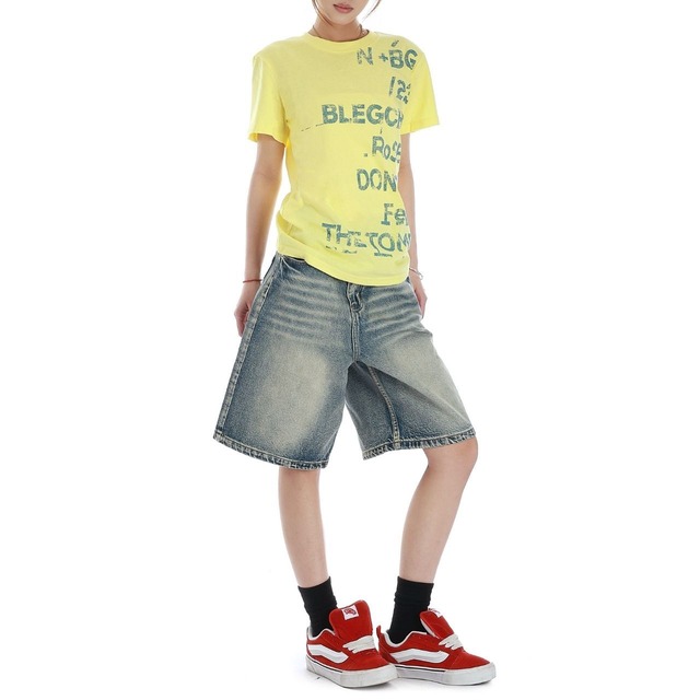 ランダムレタリンググラフィックTシャツ 2col   R02507