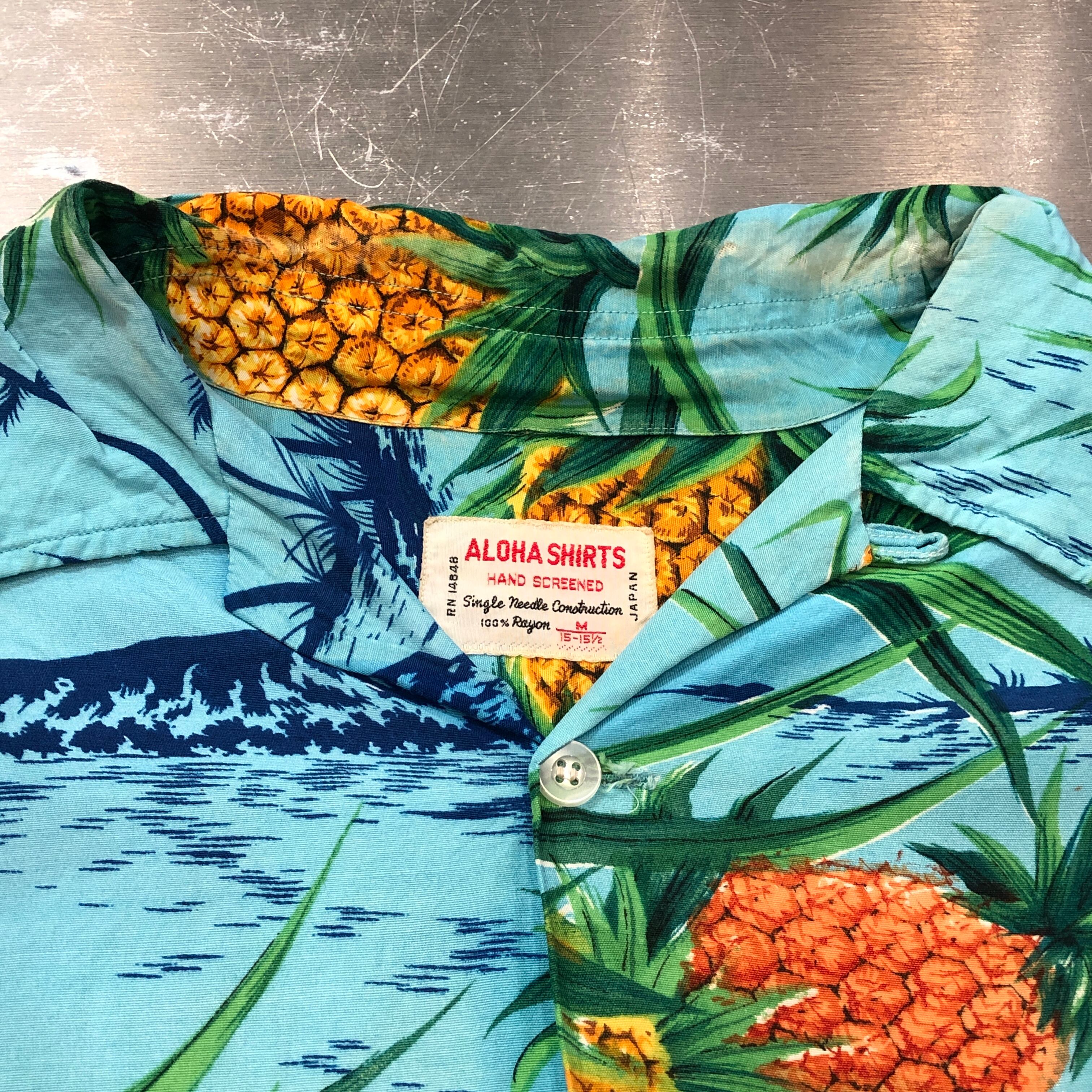 60s Forest Beach ジャマイカンスーベニアシャツ ヴィンテージ 1960s HAWAIIAN SHIRT BLUE 