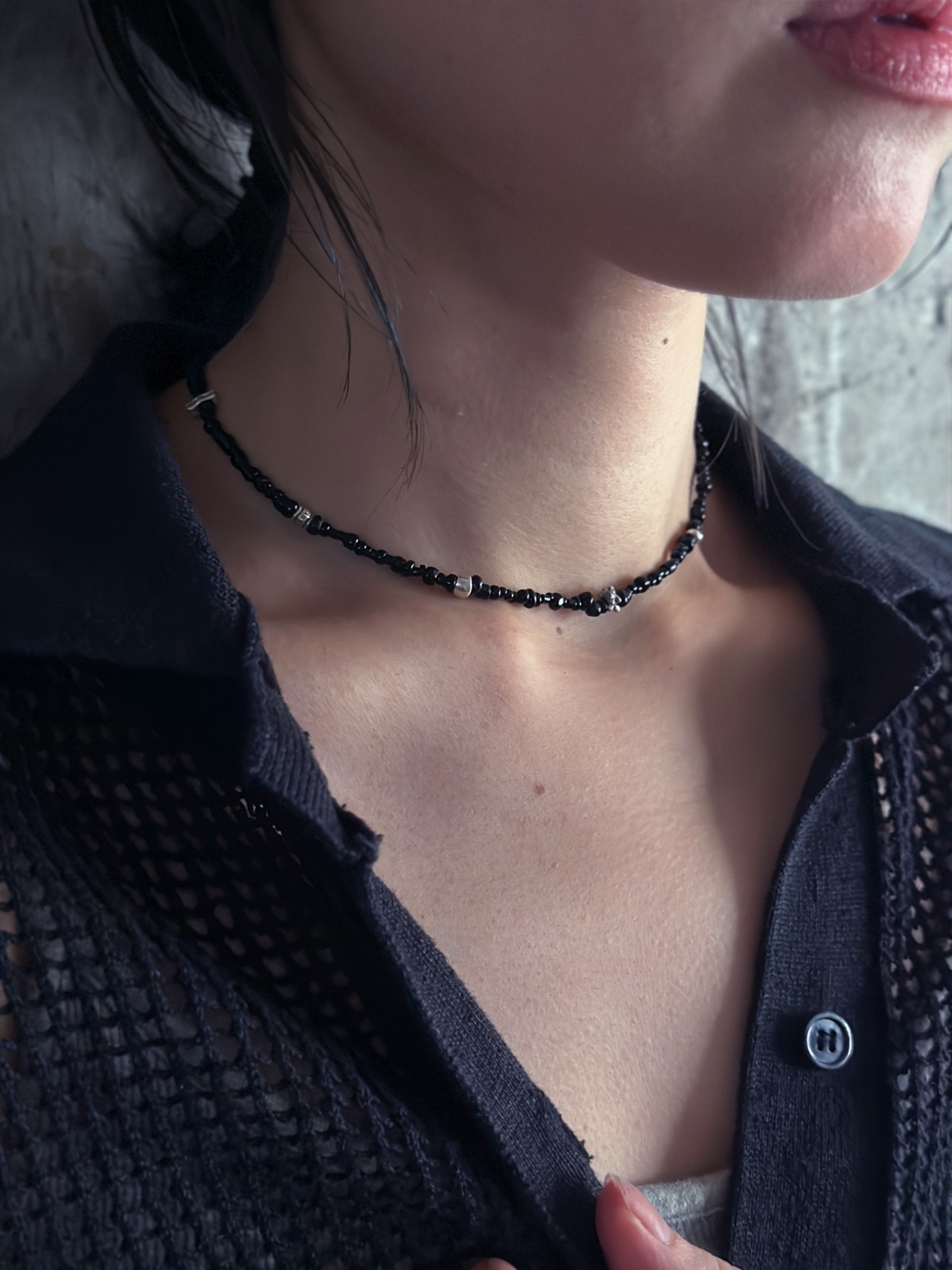 tay original／Vintage Karen tribe beads choker (BLACK)　