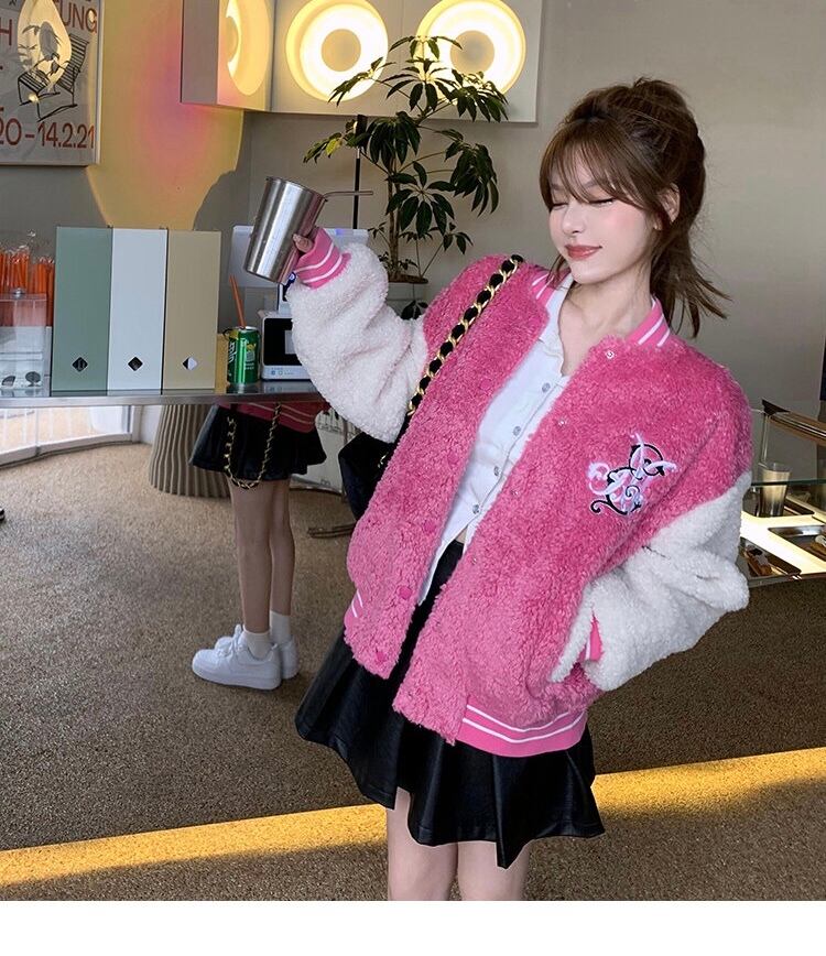 ピンク アウター コート ブルゾン ジャケット ジャンパー カーディガン