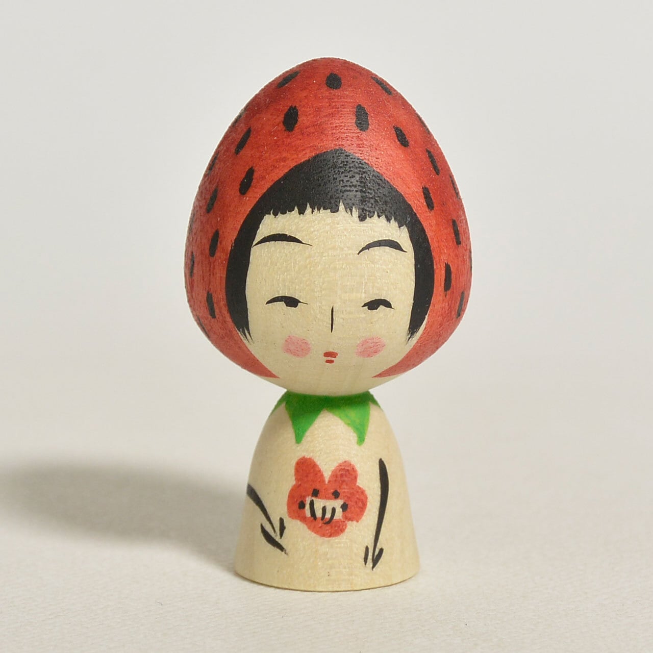 小さないちごちゃんこけし 約1.5寸 約4.5cm 鈴木明 工人（作並系
