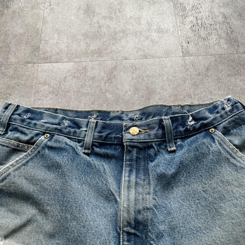 メキシコ製 デニム ダブルニー Carhartt B07 DNM 36×32 詳細写真12
