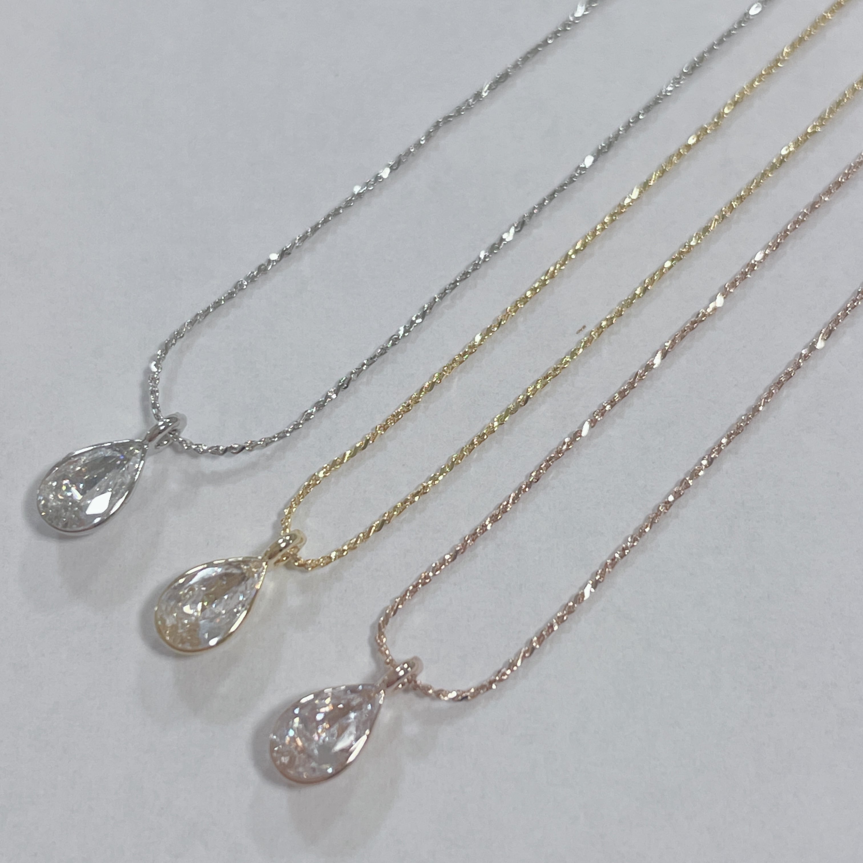 4℃ ネックレス 雫モチーフ ストーン 雫ストーン付きプチネックレス【made in japan】 | accessory bijou
