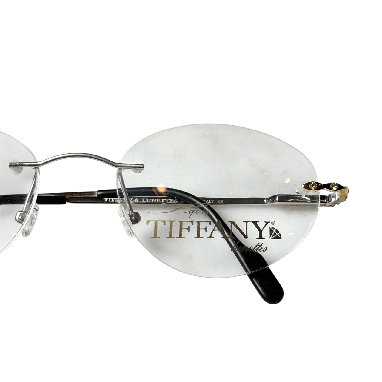 (nos) vintage TIFFANY LUNETTES platinum plated combi color glasses “T660”