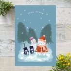 しろくまちゃんと雪景色　イラストポストカード2枚セット