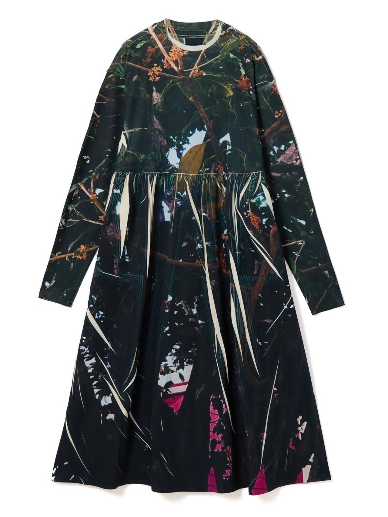 【26AW】NONTOKYO ノントーキョー / ワンピース /  DIRECT PRINT RIB GATHER O/P (TREE) - 3