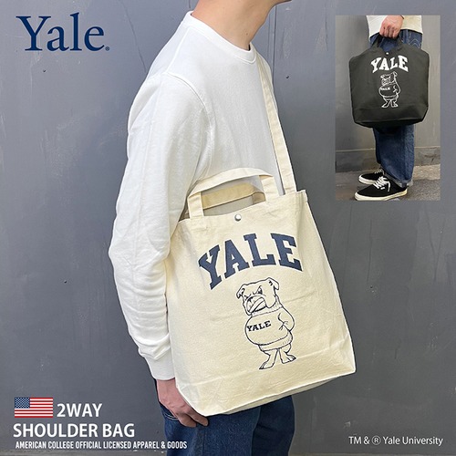 YALE イェール 2WAY SHOULDER BAG ショルダーバッグ トートバッグ 肩掛け 2バッグ キャンバスバッグ メンズ レディース カレッジ ロゴ アメカジ スポーツ アイビー リーグ ブランド