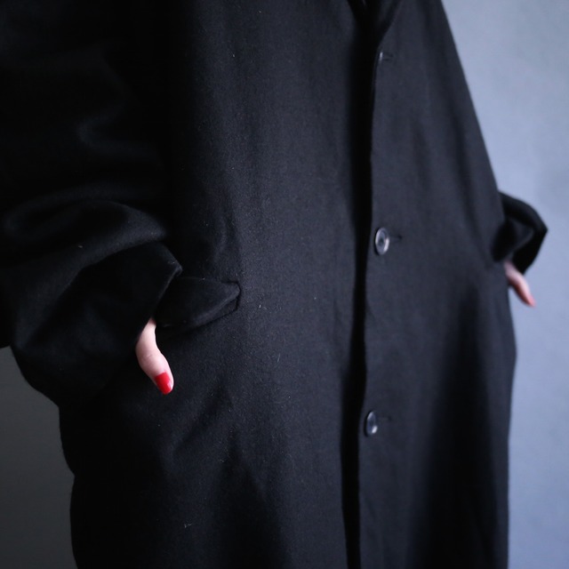 "KINGSIZE" XXXL super over size wide silhouette black wool coat