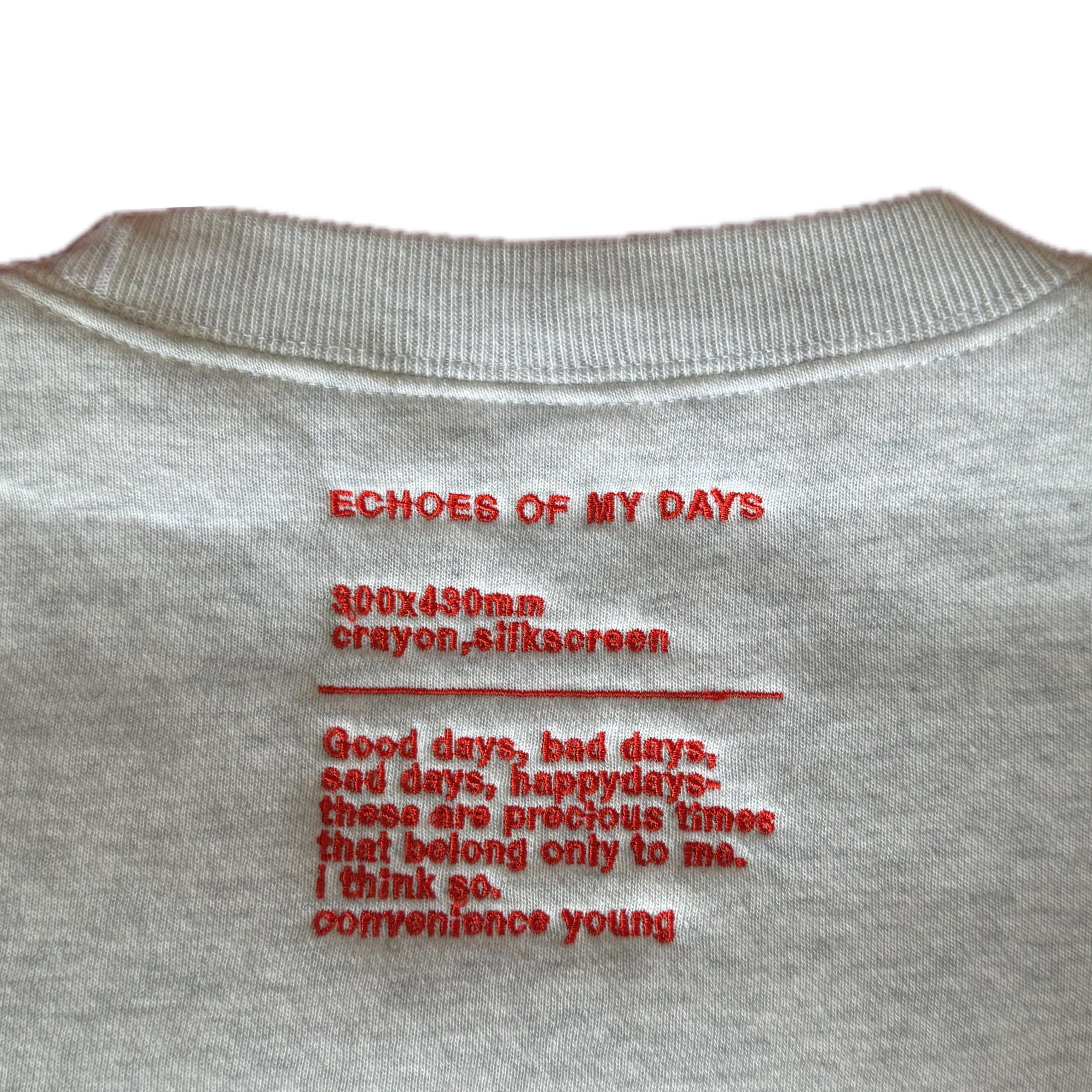 トップス ECHOES OF MY DAYS SWEAT : ASH ECHOES OF MY DAYS SWEAT : ASH | CONVENIENCE YOUNG