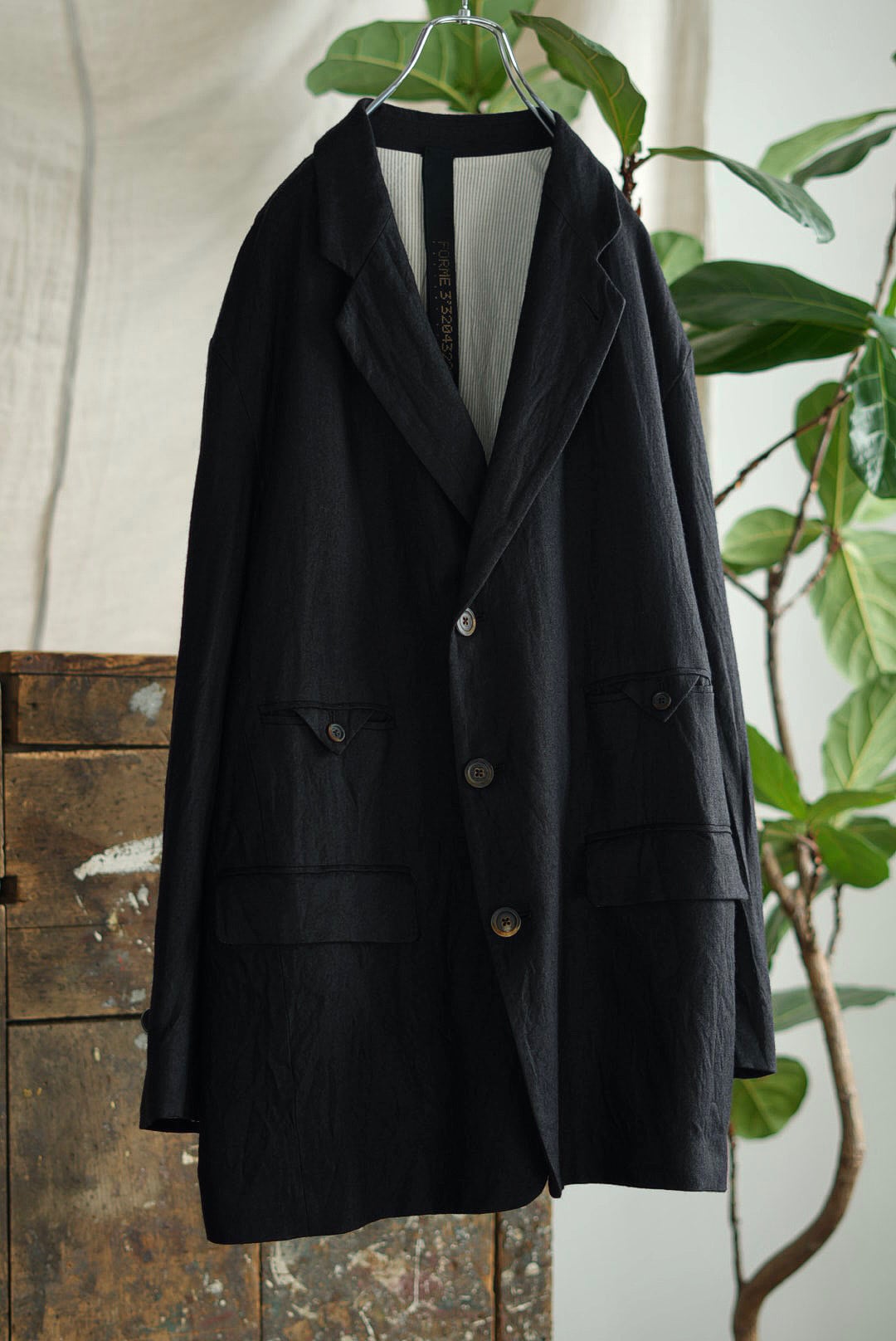FORME D'EXPRESSION - SEMI DB CAR COAT / BLACK