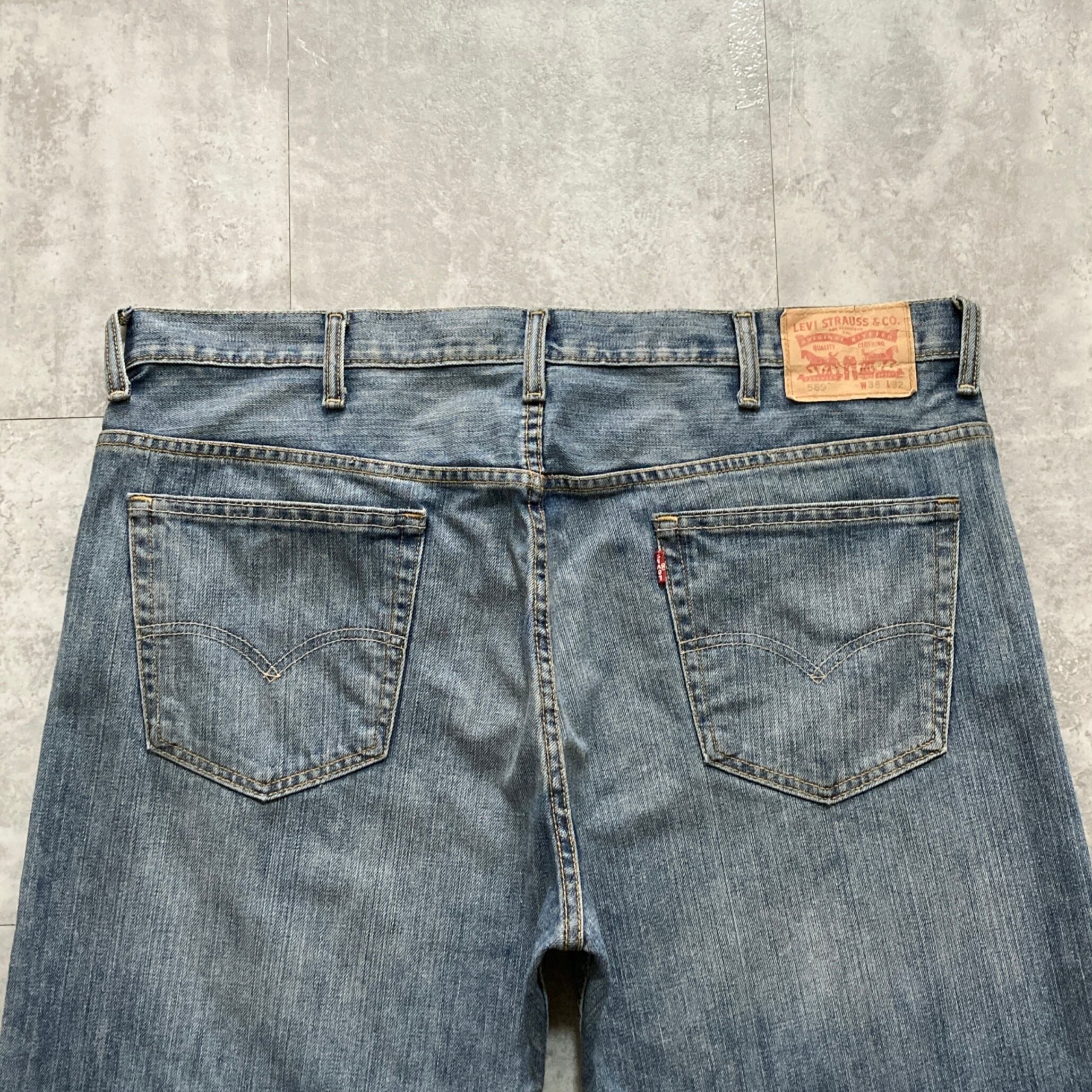 00s USA Levi 濃紺 ヒゲ リーバイス 569 W33 L32 00s USA Levi 濃紺 