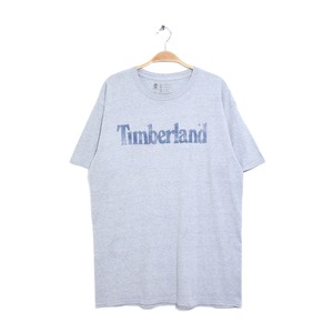 ティンバーランド ロゴプリント Tシャツ 霜降りグレー TIMBERLAND サイズL 古着 @BZ0240