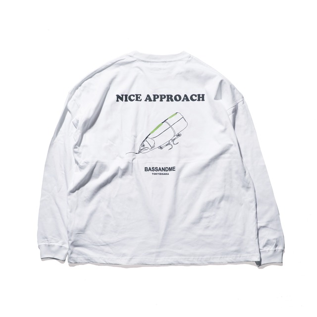 bassandme 5.6oz BIG L/S "NICE APPROACH" TYPE-COTTON-WIDE-WHITE