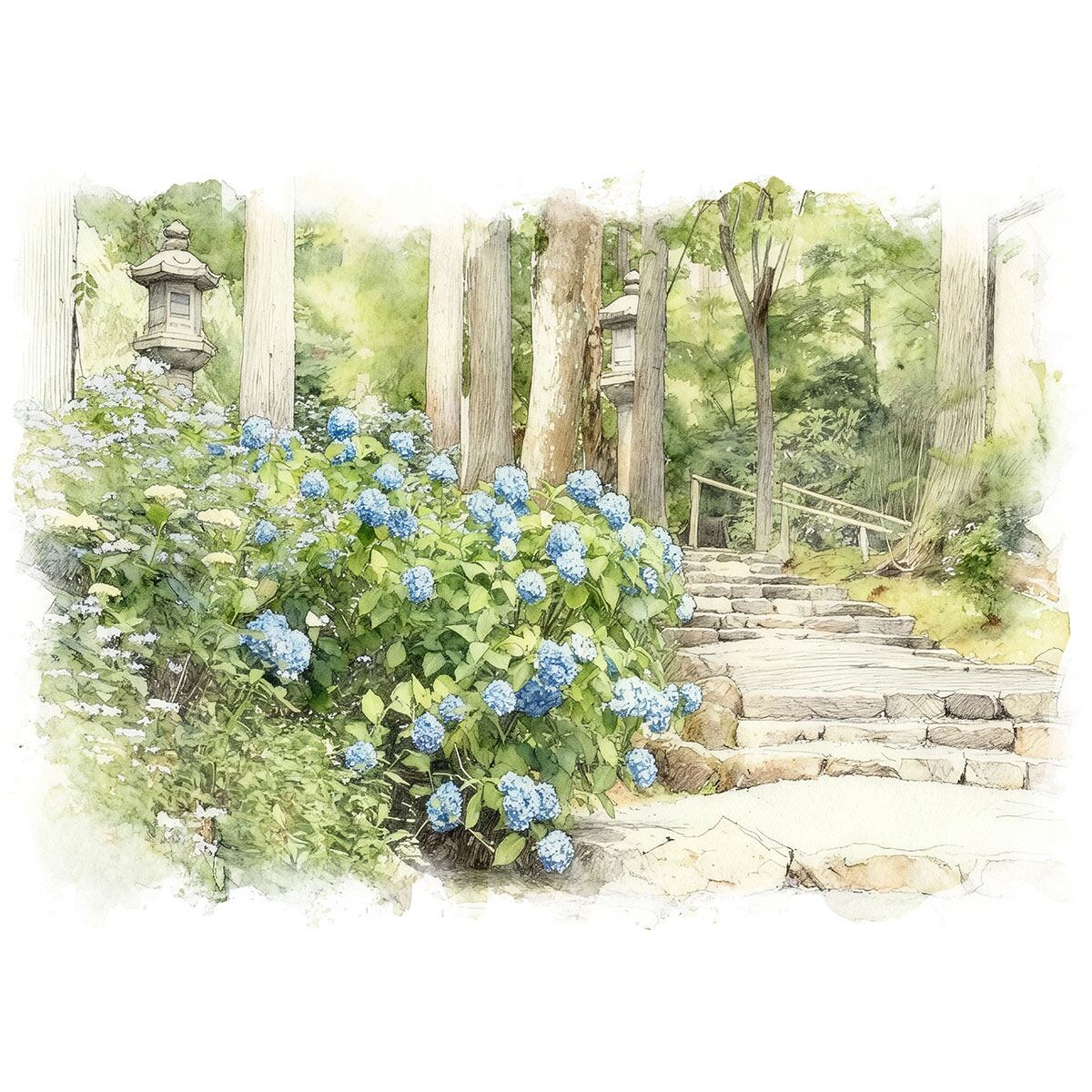 絵画 日本 京都府 三千院 風景画 インテリアアート額付き 水彩画・油絵風 WAT0152