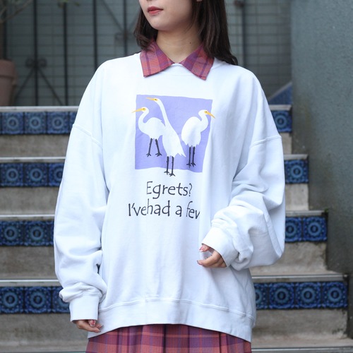 USA VINTAGE GILDAN CRANE DESIGN SWEAT SHIRT/アメリカ古着鶴デザインスウェット