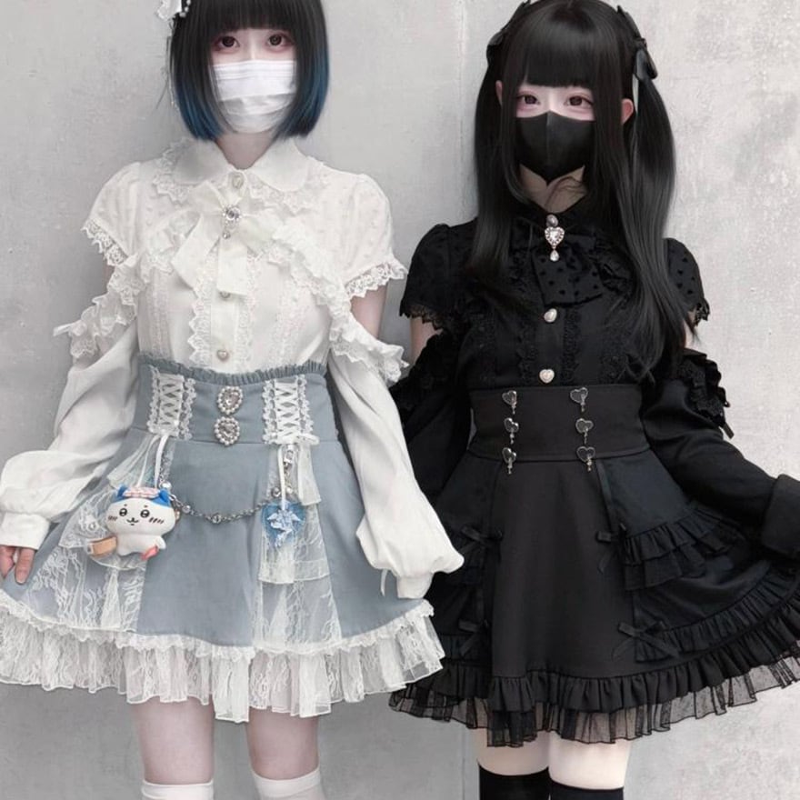 地雷系 スカート ゴシック×フリル ダークファッション 闇かわ｜WithU