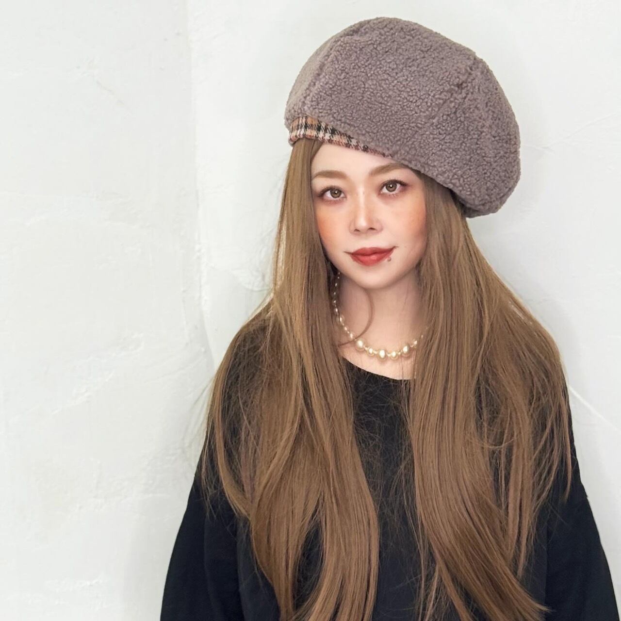 新作】『グレージュボアの、コロンと感が可愛い♩』3つの素材を使った