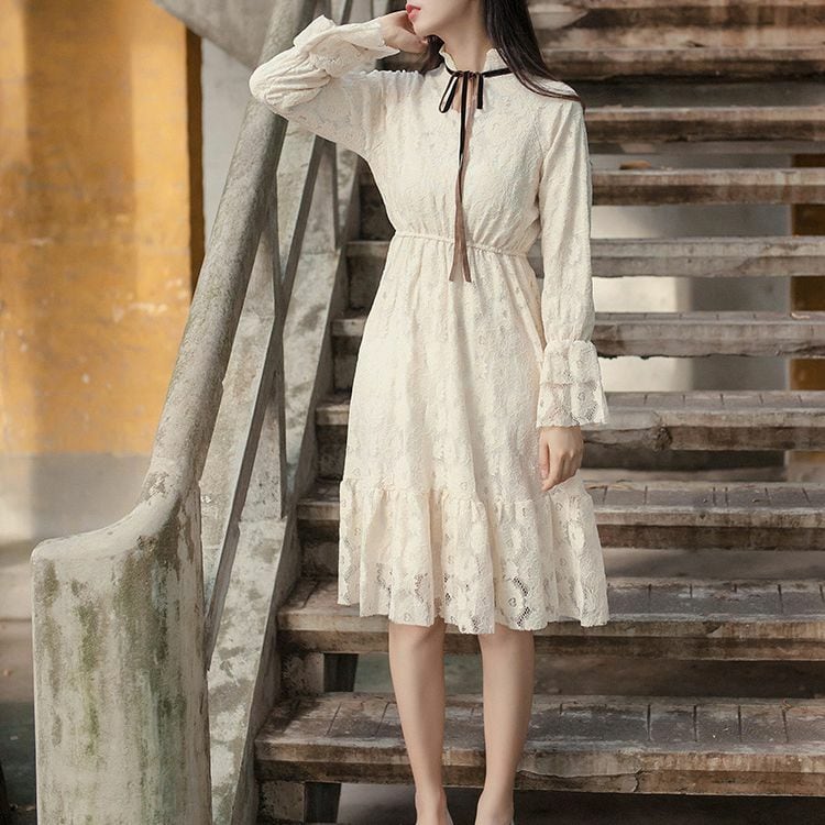 セットアップ ジャケット ワンピース 襟付き 総柄 シフォンワンピ 長袖