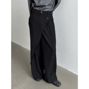 brand niche design wide pants（ブランドニッチデザインワイドパンツ）-b1243