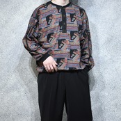 pattern design henry neck long sleeve tee