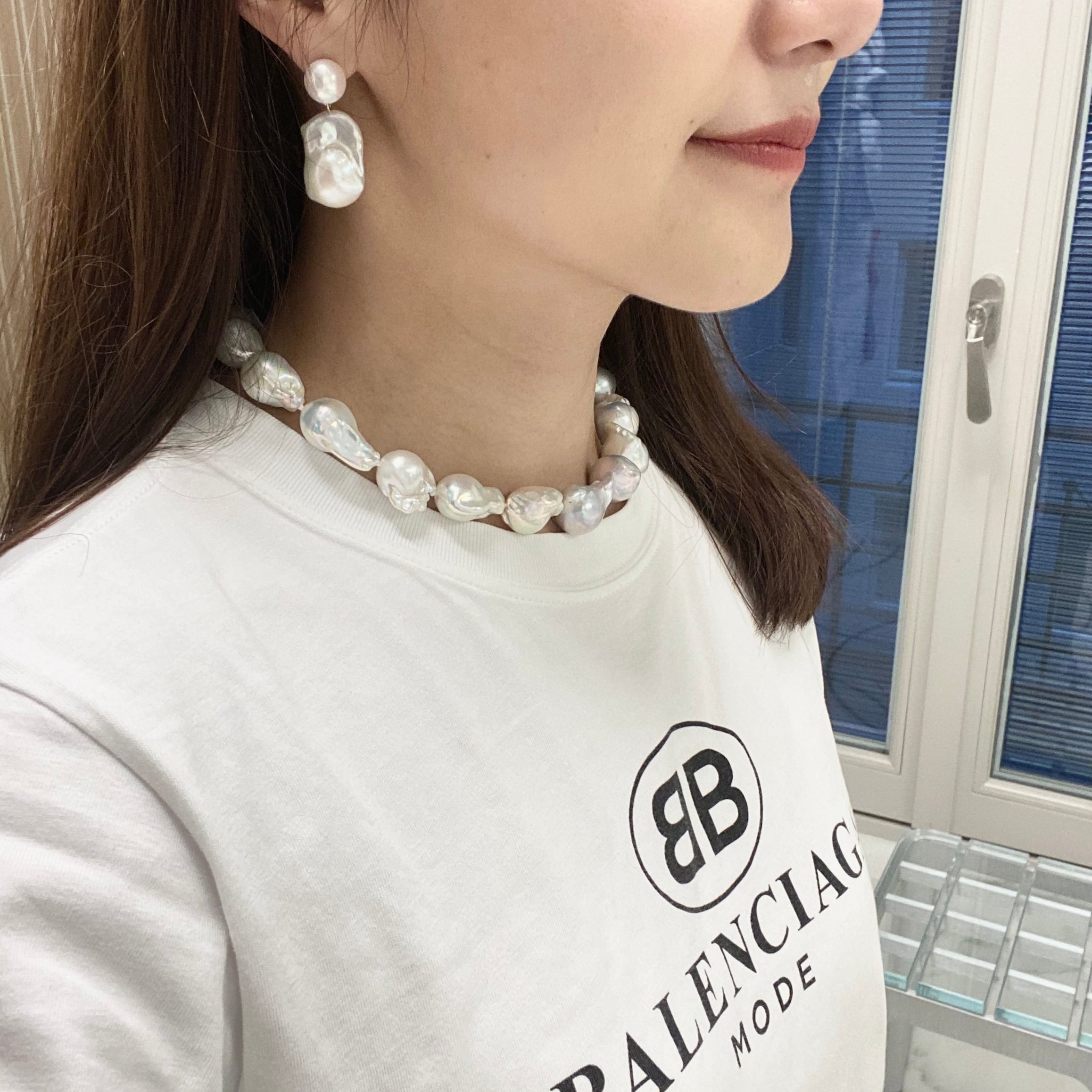 maayapearls Ritaピアス　パール　5連