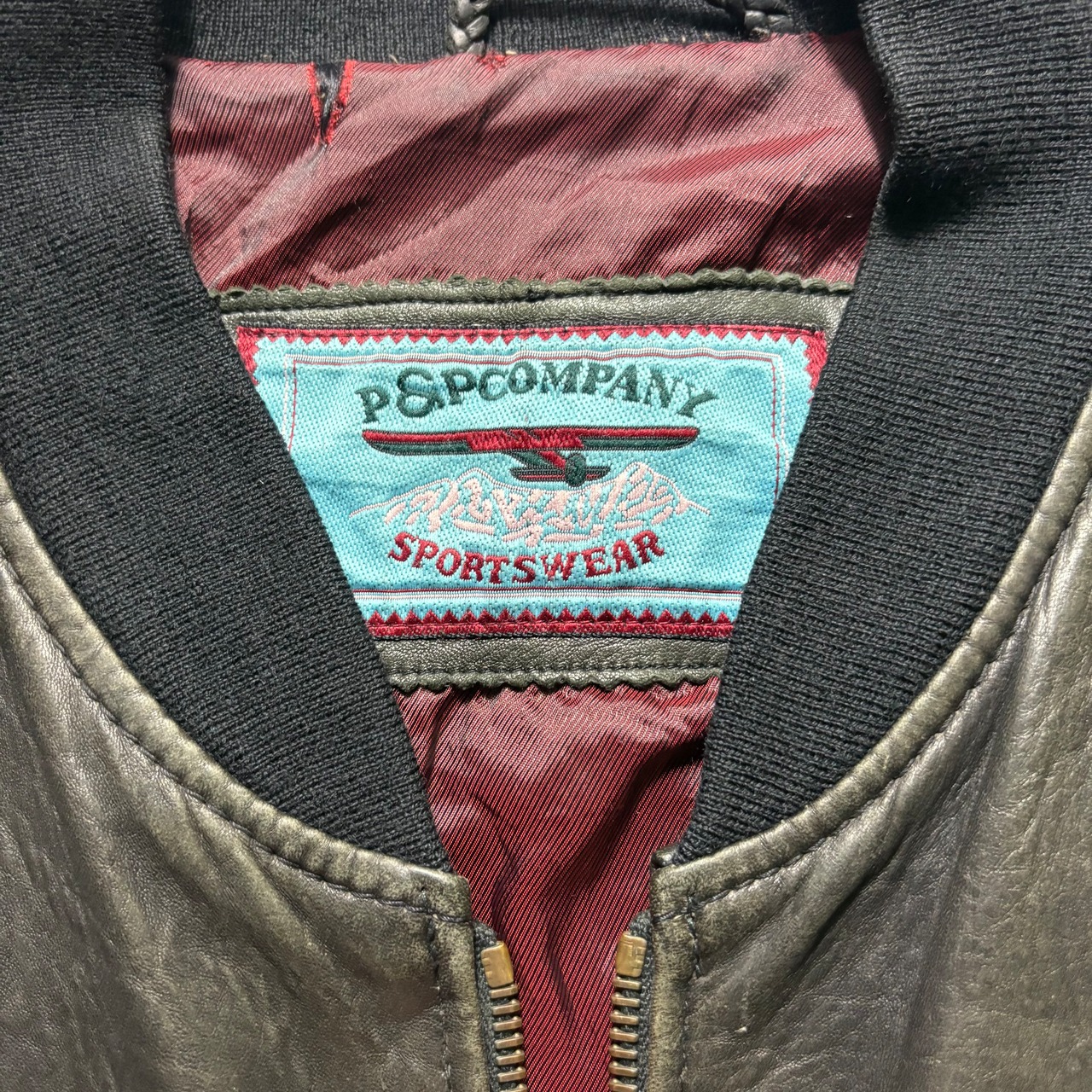 euro vintage leather bomber jacket