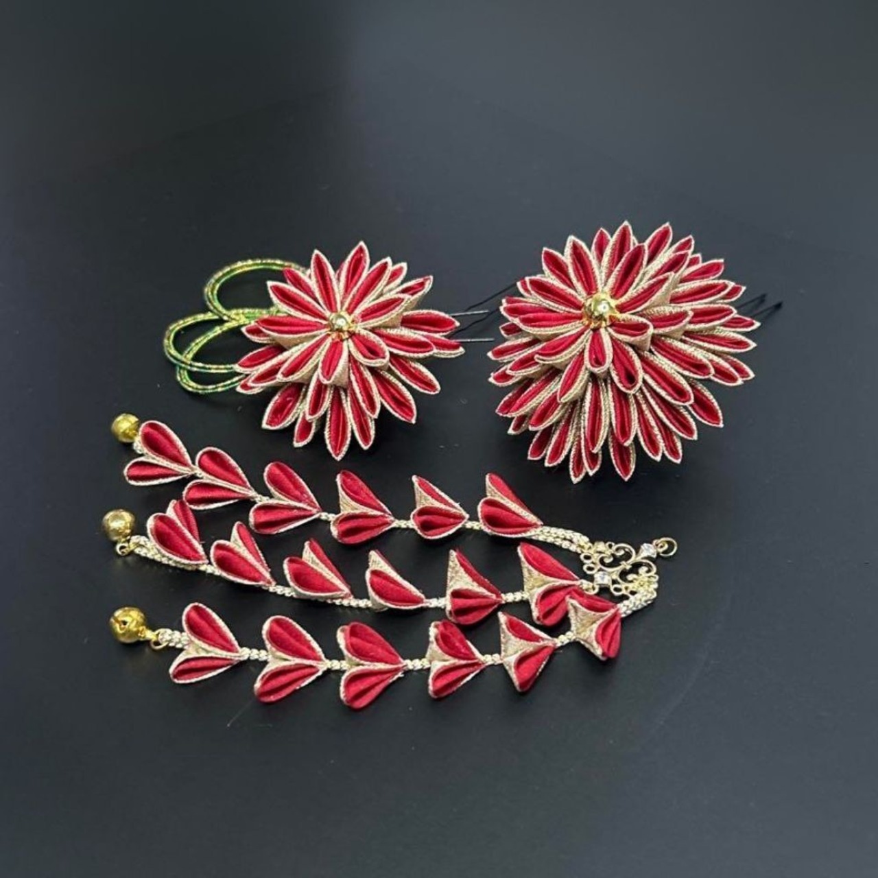 雅紅華（みやびべにはなやか） 髪飾りセット｜成人式・卒業式・七五三・和装ヘアアクセサリー（S091）・画像5