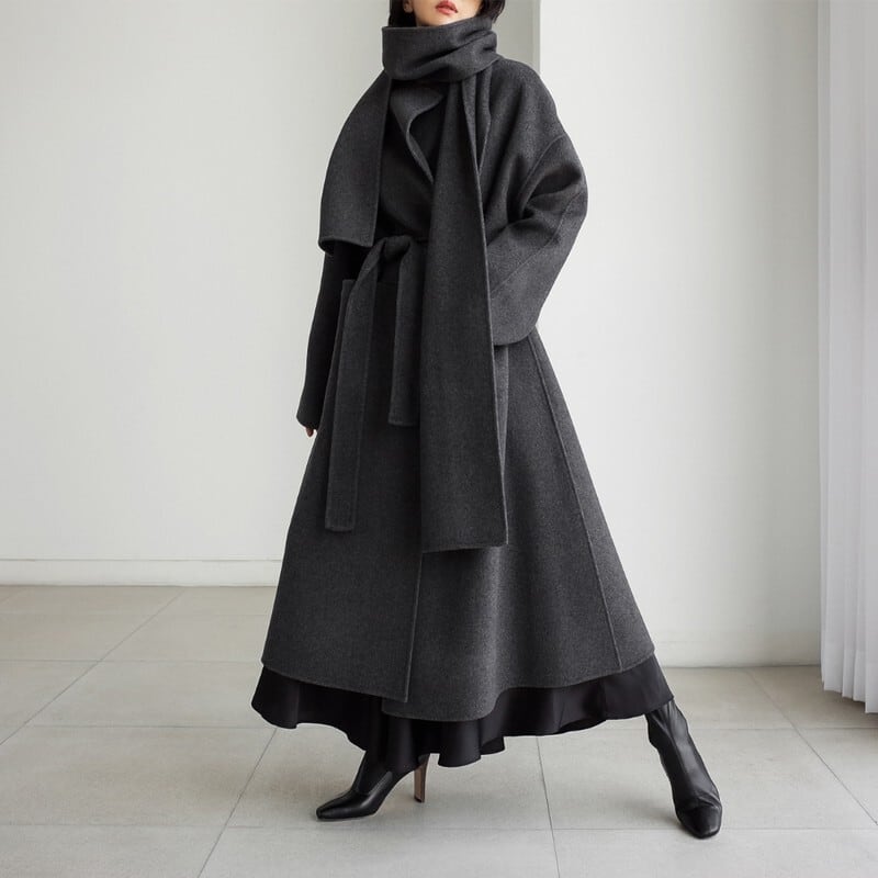 ロングオーバーコート(2color) マフラー付き CO0045 | Style ロングオーバーコート(2color) マフラー付き CO0045 | Style