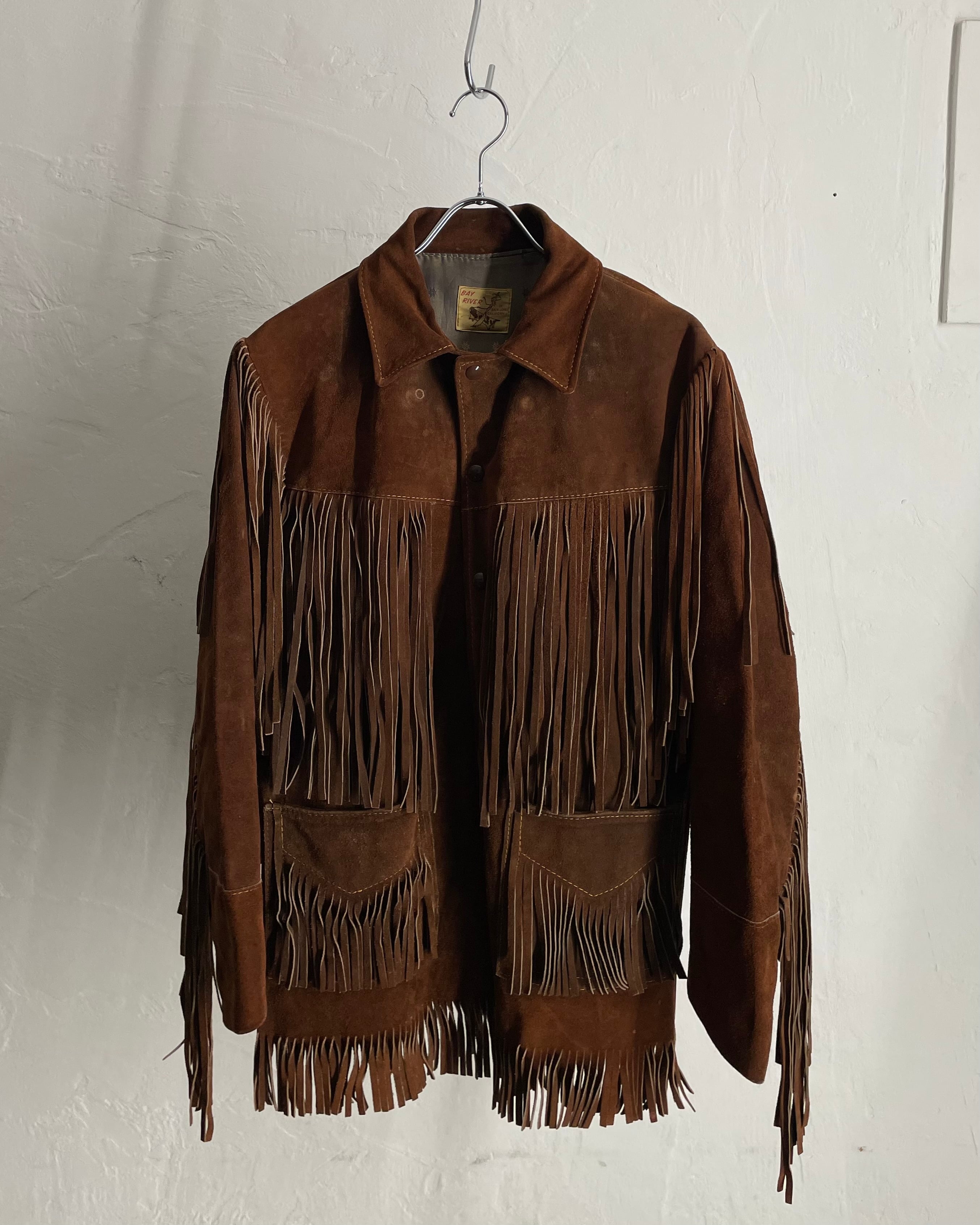 60s BAY RIVER Western Leather Fringe Jacket | VOLAR