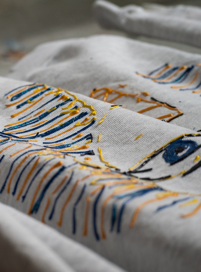 unknown 1990s Tutankhamun motif hand paint sweat