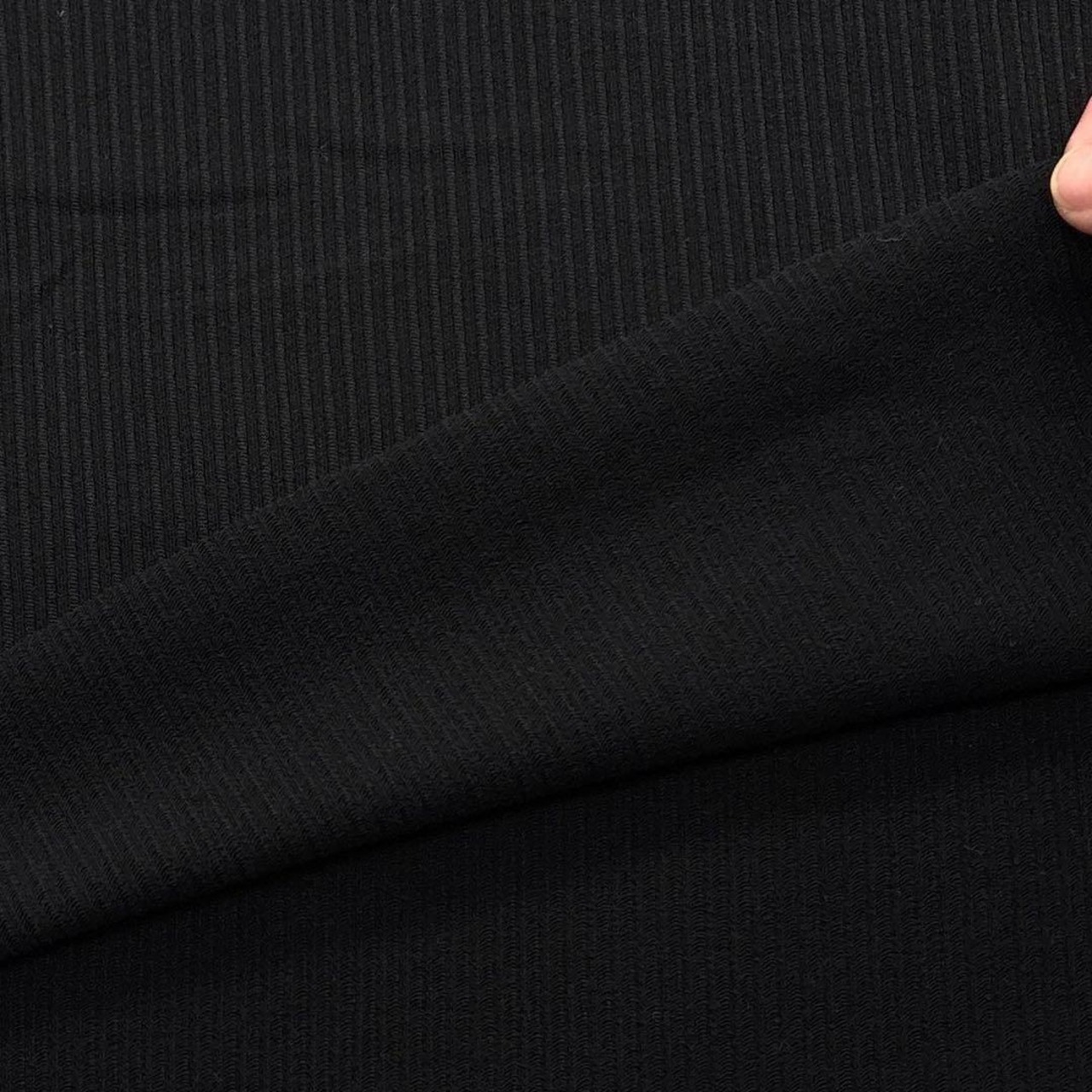 ★NL024◆2m◆綿ポリエステル混あぜ編みニット生地◆ブラック