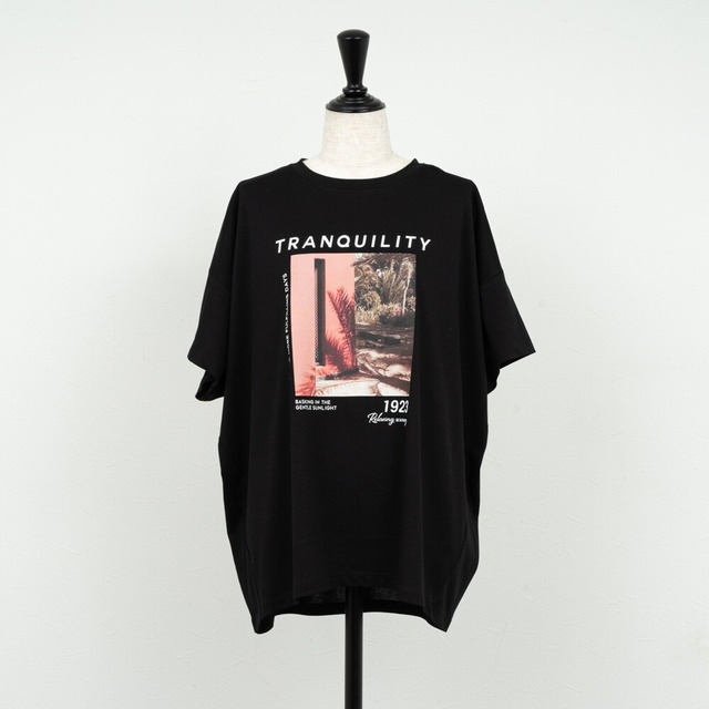 【Dignite collier／ディニテコリエ】ワイドフォトTシャツ（ブラック）